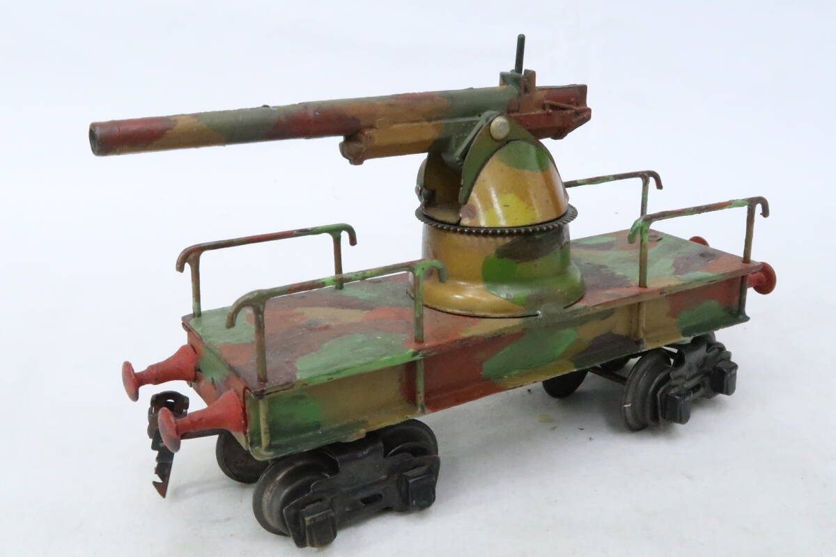 大砲の付いた貨車? リペイント 約20cm 車輪の幅約27mm ヨロレ_画像1