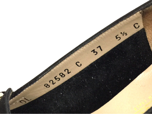 サルヴァトーレフェラガモ サイズ 51/2 パンプス 三連ヴァラ 靴 レディース ブラック系 保存箱付き QR022-256_画像8