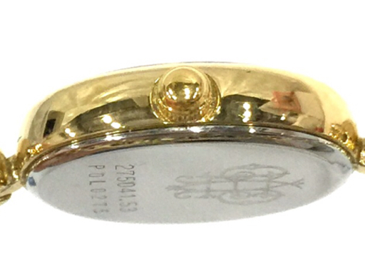1円 エミリオプッチ 腕時計 オーバル 白文字盤 ゴールドカラー クォーツ レディース 純正ベルト 保存ケース付 A10613_画像3