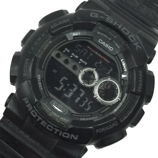 1円 カシオ 腕時計 G-SHOCK GD-100 ILLUMINATOR QZ メンズ 稼働 黒 他 スカーゲン アディダス 含 セット C182106_画像6