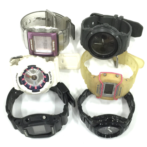 1円 カシオ 腕時計 G-SHOCK DW-5600VT XLARGE FOX FIRE クォーツ メンズ 黒 他 Baby-G 含 計6点 CASIO A10501_画像1