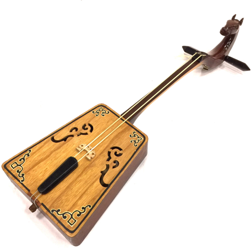 馬頭琴 モリンホール モンゴル伝統楽器 弦楽器 保存ケース 弓 松脂付き_画像1