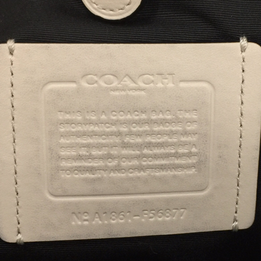 コーチ ボディバッグ レザー パンチング ジップ ポケット メンズ ブラック ベージュショルダーバッグ COACH QR023-206_画像6
