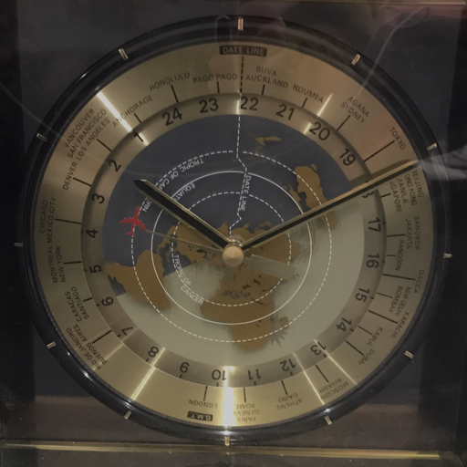 セイコー QZ210G 世界時計 ワールドタイム クォーツ 置き時計 アナログ時計 SEIKOの画像3
