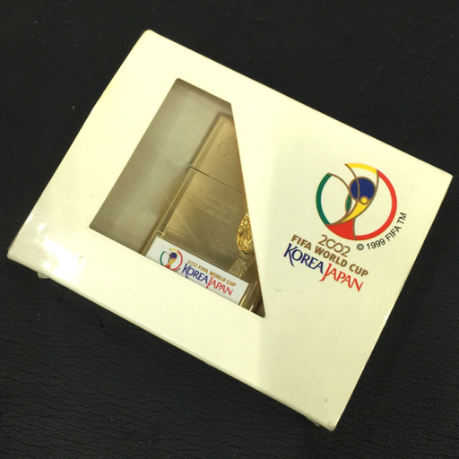 2002 FIFAワールドカップ KOREA/JAPAN オイルライター ゴールドカラー 保存箱付き 喫煙具 喫煙グッズ_画像9