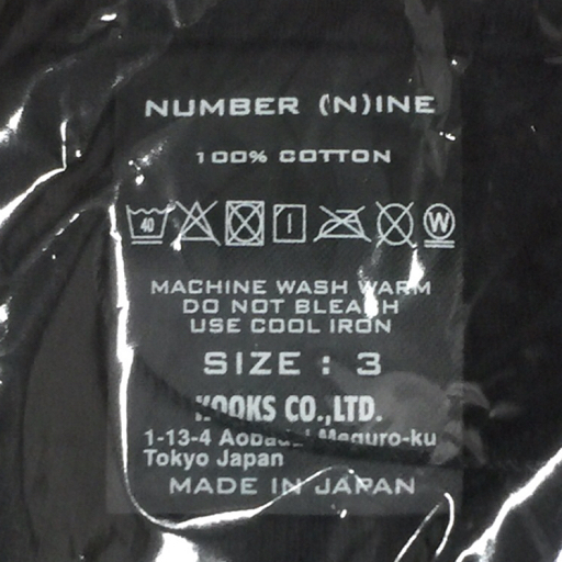 新品同様 NUMBER NINE サイズ3 半袖Tシャツ ロゴ サイズ4 リンゴ プリント コットン メンズ 計2点_画像5