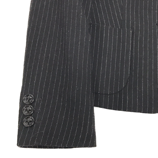 マックスマーラ STUDIO サイズ 36 長袖 ジャケット 細ストライプ ボタン ポケット有 ウール 混 レディース ブラックの画像4
