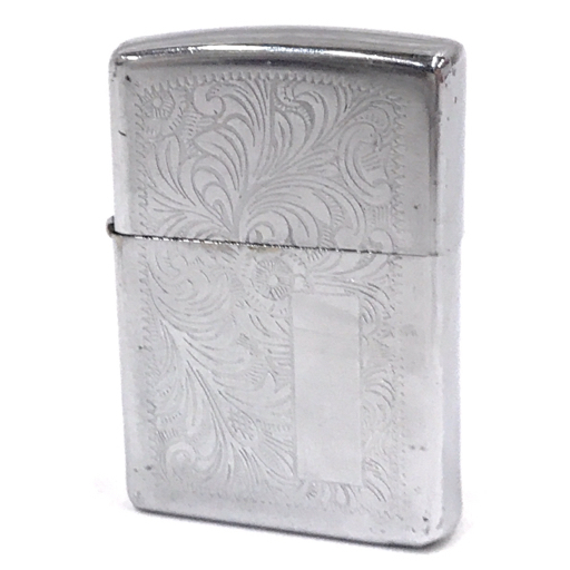 送料360円 ジッポー オイルライター 喫煙具 両面総柄 シルバーカラー サイズ約5.5×3.8cm ZIPPO QG023-52 同梱NG_画像1