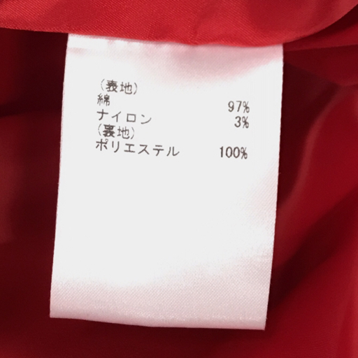 グレースコンチネンタル サイズ 36 コットン混 長袖 コート フロントボタン アウター レディース レッド系 ベルト付き_画像5