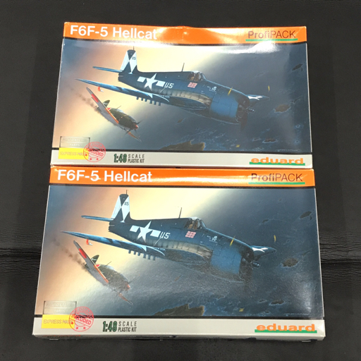 1円 エデュアルド 1/48 F6F-5 Hellcat 8222 プラモデル 未組立品 保存箱 付属 計2点 セット ホビー おもちゃ_画像1