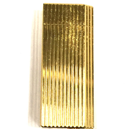 カルティエ ガスライター 五角形 ストライプ ゴールドカラー金具 サイズ約6×2.5cm 喫煙具 Cartier