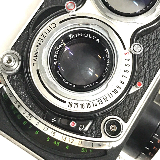 1円 Minolta AUTOCORD ROKKOR 1:3.5 75mm 二眼レフ フィルムカメラ ボディ レンズ 光学機器_画像7