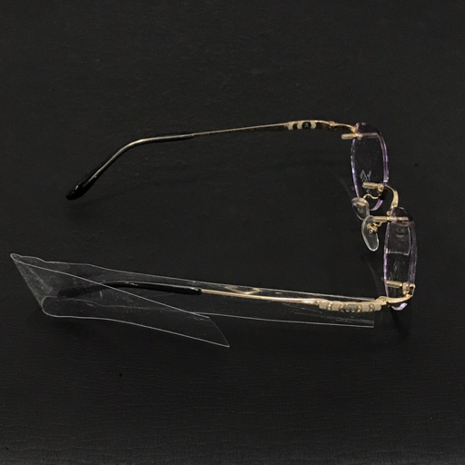 ランチェッティ メガネ 眼鏡 度なし スワロフスキー アイウェア ファッション小物 保存ケース付 LANCETTI_画像5