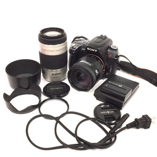 SONY α550 DSLR-A550 MINOLTA AF ZOOM 24-85mm 1:3.5-4.5 75-300mm 1:4.5-5.6 D デジタル一眼レフカメラ レンズ_画像1