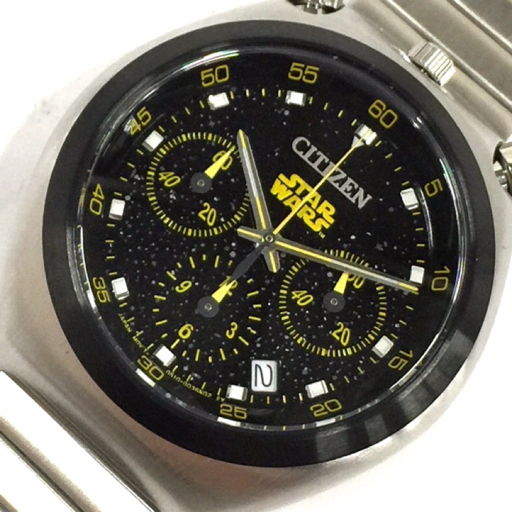 シチズン × スターウォーズ 腕時計 0510-A5T4W03 クロノグラフ SVカラー×黒×イエロー×ラメ QZ メンズ 稼働 CITIZEN_画像1