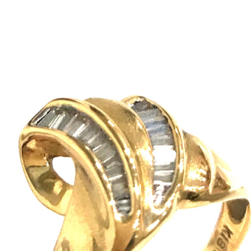 K18 ダイヤモンド 0.22ct リング 指輪 11号 YG 5.6g レディース アクセサリー ジュエリー ファッション小物の画像8