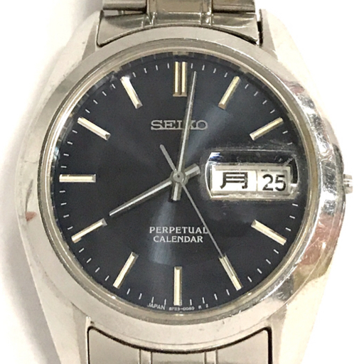 セイコー パーペチュアルカレンダー デイデイト クォーツ 腕時計 8F33‐0040 メンズ ジャンク 純正ブレス QR031-45_画像2