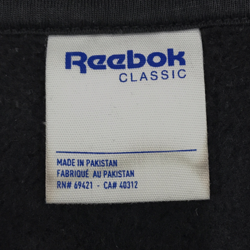 リーボック クラシック サイズ0 長袖 フーディー プリント 裏起毛 ポケット メンズ ブラック Reebok CLASSIC_画像4