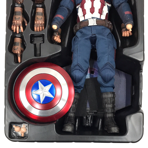 ホットトイズ 1/6 マーベル CIVIL WAR キャプテン・アメリカ アクションフィギュア 保存箱付き MMS350_画像3