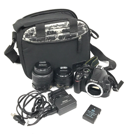 Nikon D3000 AF-S NIKKOR 50mm 1:1.8 G 18-55mm 1:3.5-5.6G デジタル一眼レフ デジタルカメラ QG024-2_画像1