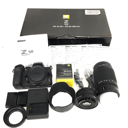 Nikon Z50 Z DX NIKKOR 50-250mm 1:4.5-6.3 VR 16-50mm 1:3.5-6.3 VR ミラーレス一眼カメラ レンズ QR032-409_画像1
