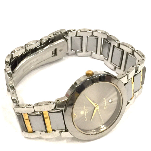 サルバトーレマーラ SM-7025 1P ダイヤモンド クォーツ 腕時計 リューズ部 18K メンズ 未稼働品 付属品あり_画像6