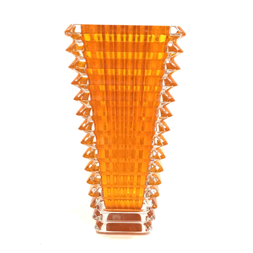 バカラ ベガ アイ EYE フラワーベース 花瓶 花器 クリスタルガラス 高さ約20cm クリア×オレンジ Baccarat_画像5