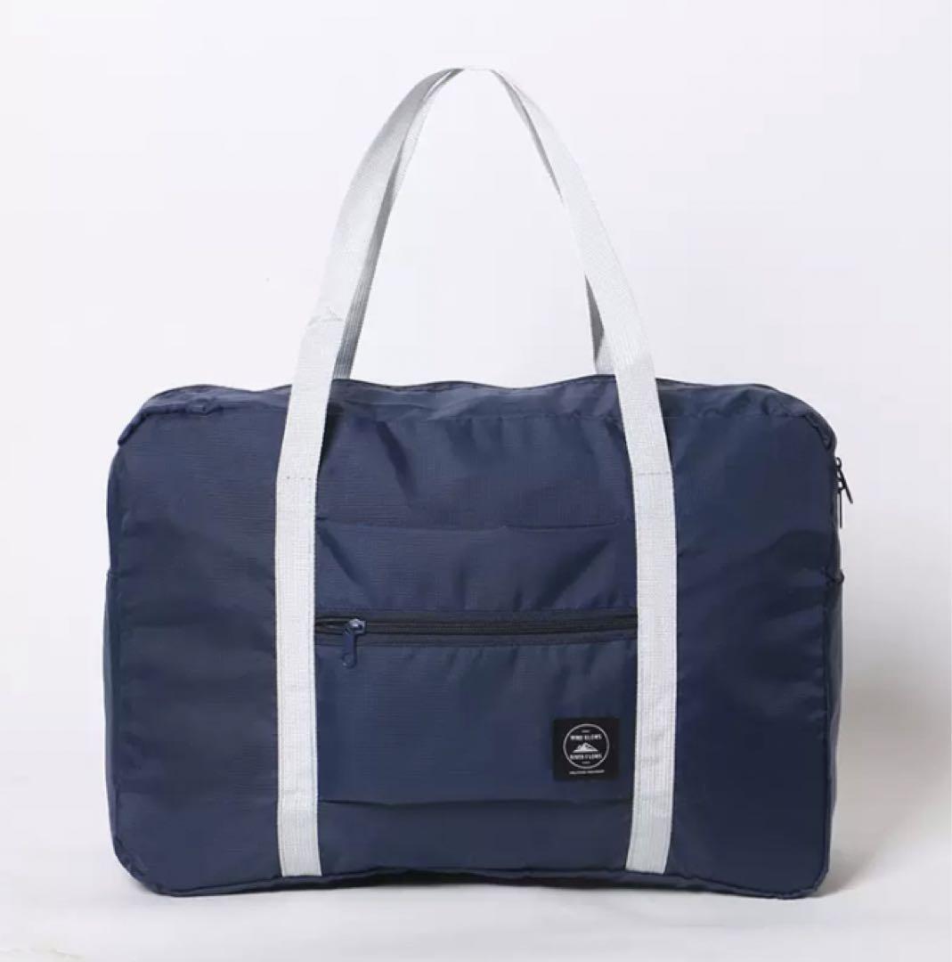 【ネイビー】旅行バッグ 大容量 スポーツバッグ 折りたたみ 紺色の画像2
