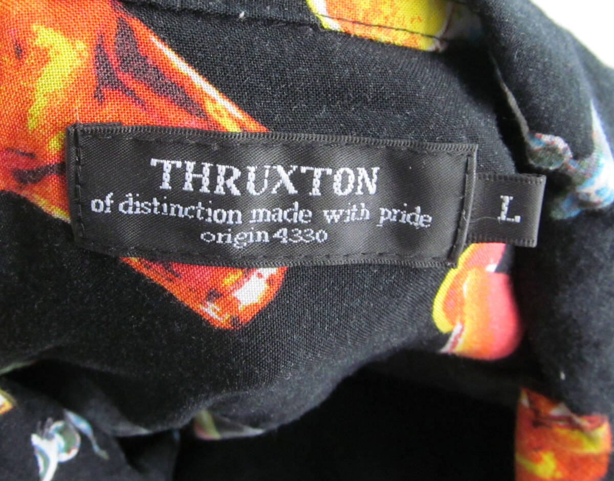 THRUXTON レーヨン 半袖 開襟 柄シャツ アロハシャツ L d67_画像4