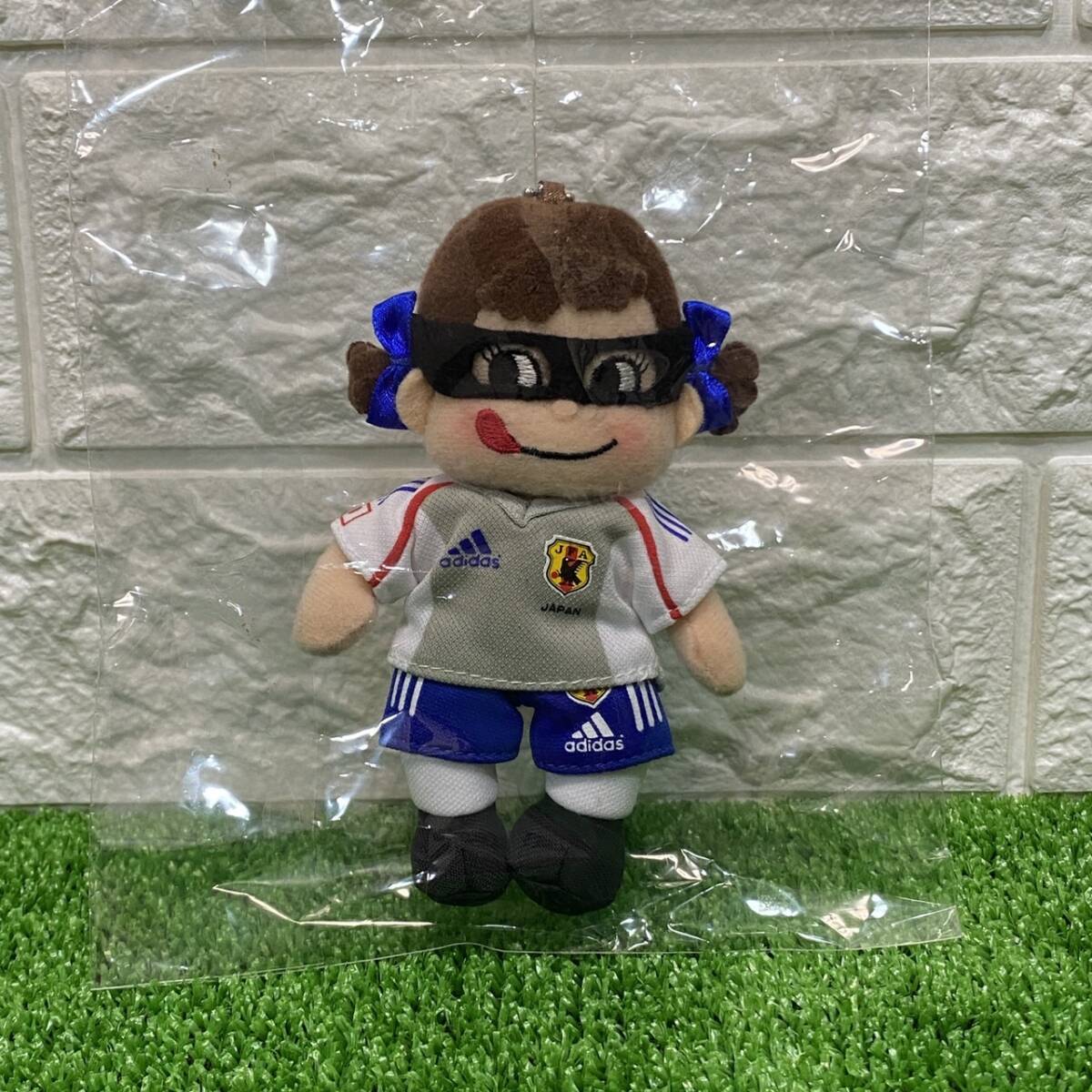  new goods unopened Fujiya FUJIYA Peko-chan soccer Japan representative uniform soft toy ball chain key holder 