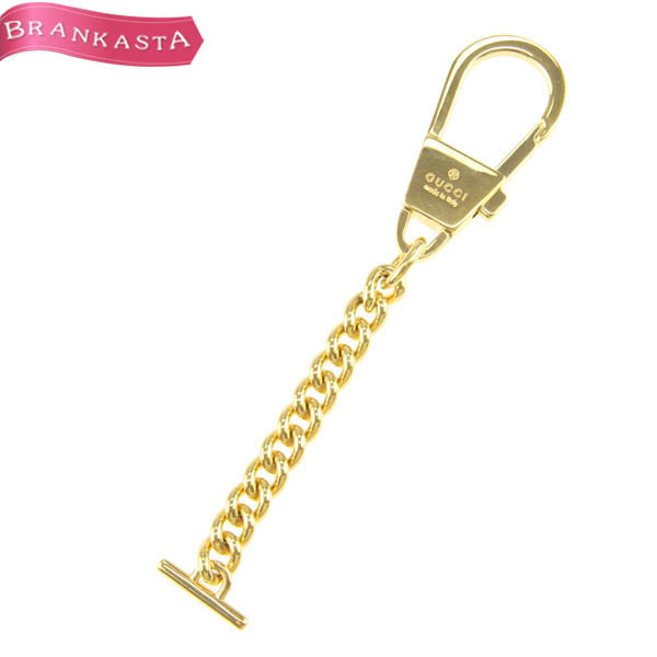 GUCCI/ Gucci charm key holder key chain Logo bag accessory men's lady's Gold metal fittings [NEW]*62BC04