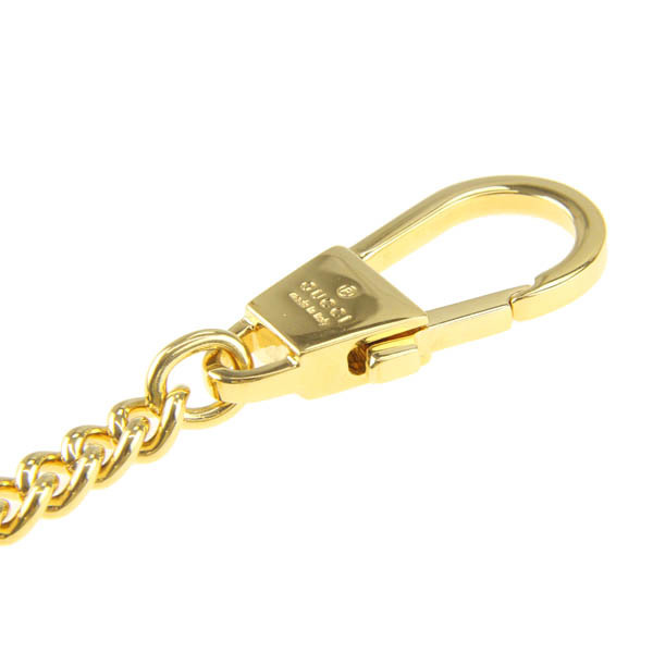 GUCCI/ Gucci charm key holder key chain Logo bag accessory men's lady's Gold metal fittings [NEW]*62BC04