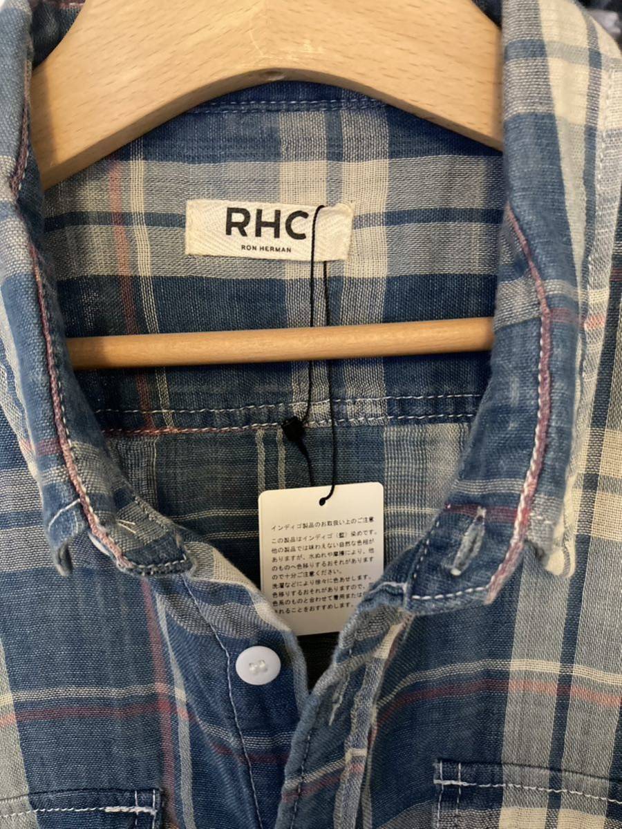 新品未使用品 ロンハーマン 藍染めチェックシャツ Lサイズ RHC ネルシャツ ヴィンテージ_画像6