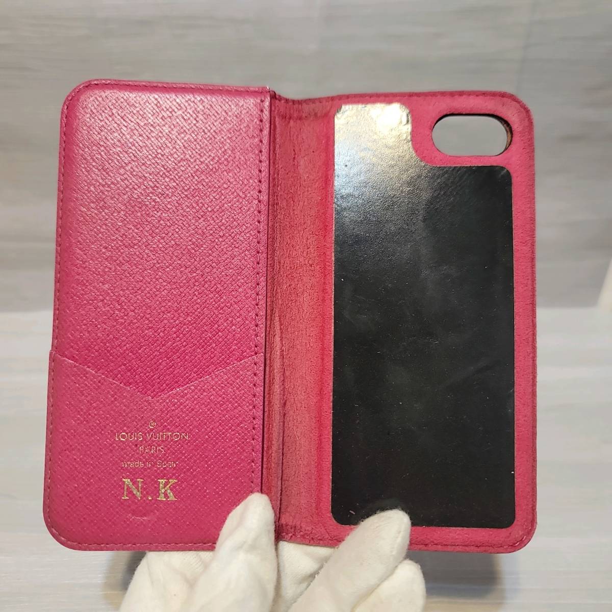  2164 即決 LOUIS VUITTON ルイヴィトン アイフォン iPhone7 iPhone8 SE フォリオ レザー スマホ カバー モノグラム ローズ スマホケース　_画像5