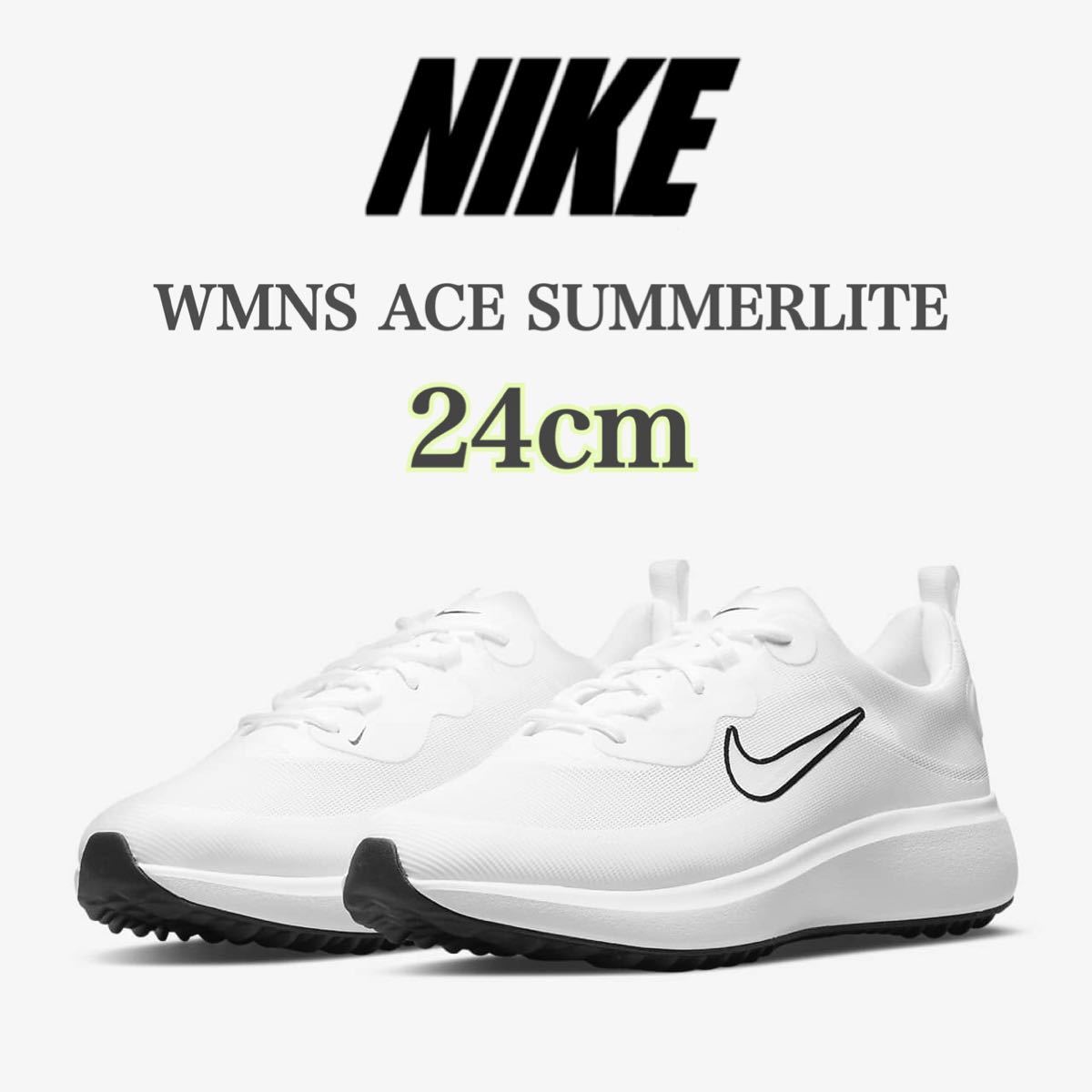 [ new goods unused ]NIKE WMNS ACE SUMMERLITE White Nike Ace summer la Japanese huchen . men's golf shoes ( wide )(DC0101-108) white 24cm box equipped 