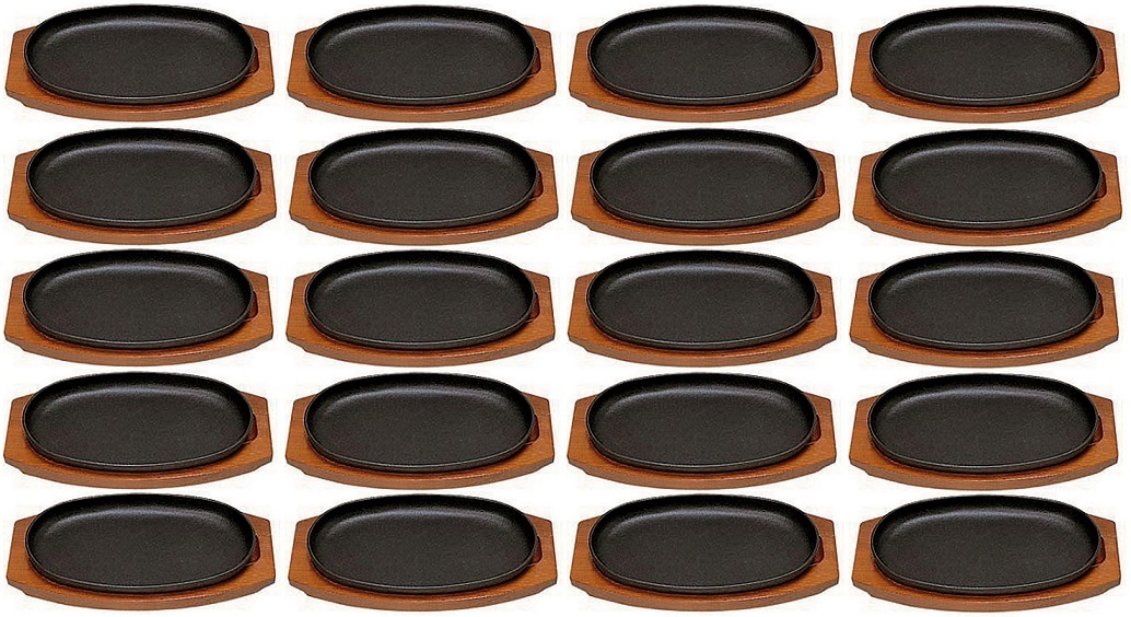 ☆ステーキ皿小判型D(小)20個(皿約198X130mm)木 ☆ステーキ皿小判型D(小)20個(皿約198X130mm)木