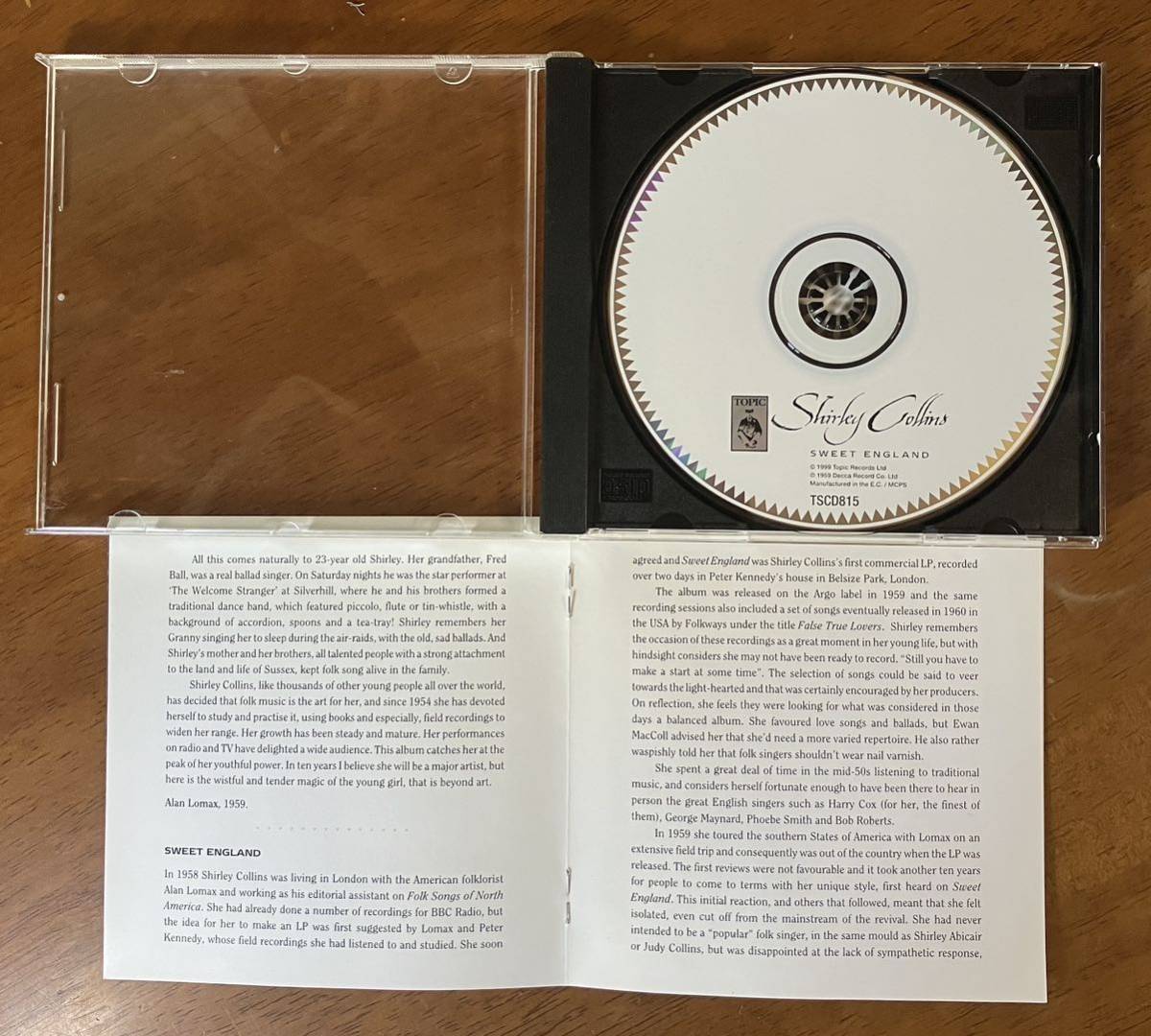 「SWEET ENGLAND / スウィート・イングランド」SHIRLEY COLLINS シャーリー・コリンズ 輸入盤CD 英国フォークトラッド 1959年作 1999年発の画像5
