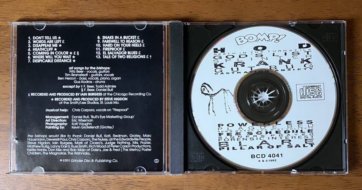 「Farewell to Reason」the BISHOPS ビショップス 輸入盤CD 1991年発 US オルタナ ポストパンク_画像4