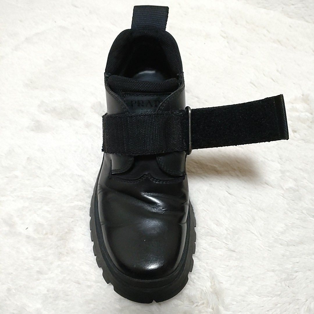 良品】PRADA プラダ ベルクロブーツ チャッカブーツ 革靴 良品】PRADA プラダ ベルクロブーツ チャッカブーツ 革靴