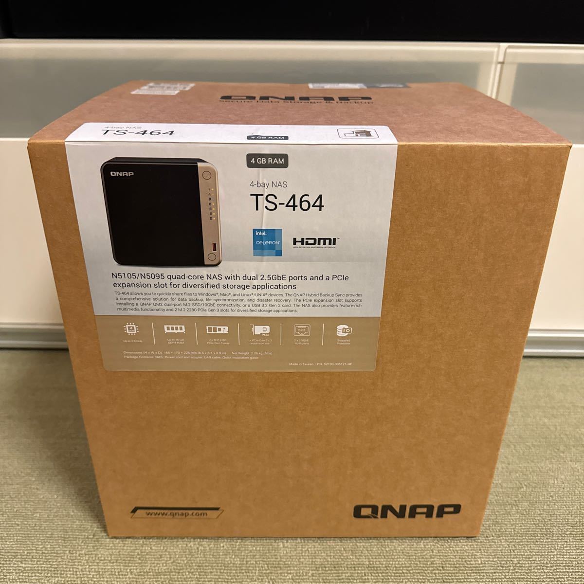 【未使用】QNAP TS-464 単体（HDDなし） メモリ4GBモデル_画像1