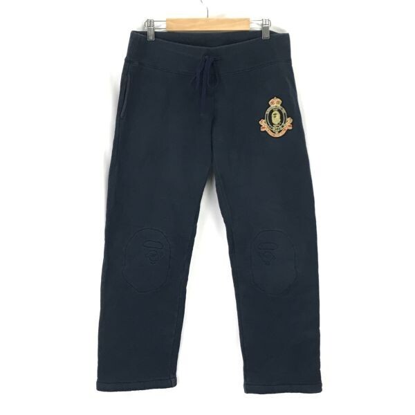 日本製☆a bathing ape/アベイシングエイプ☆コットン/イージーパンツ【メンズXS/股下74cm/紺×白/navy】ルームウェア/Trousers◇cBH368_画像1