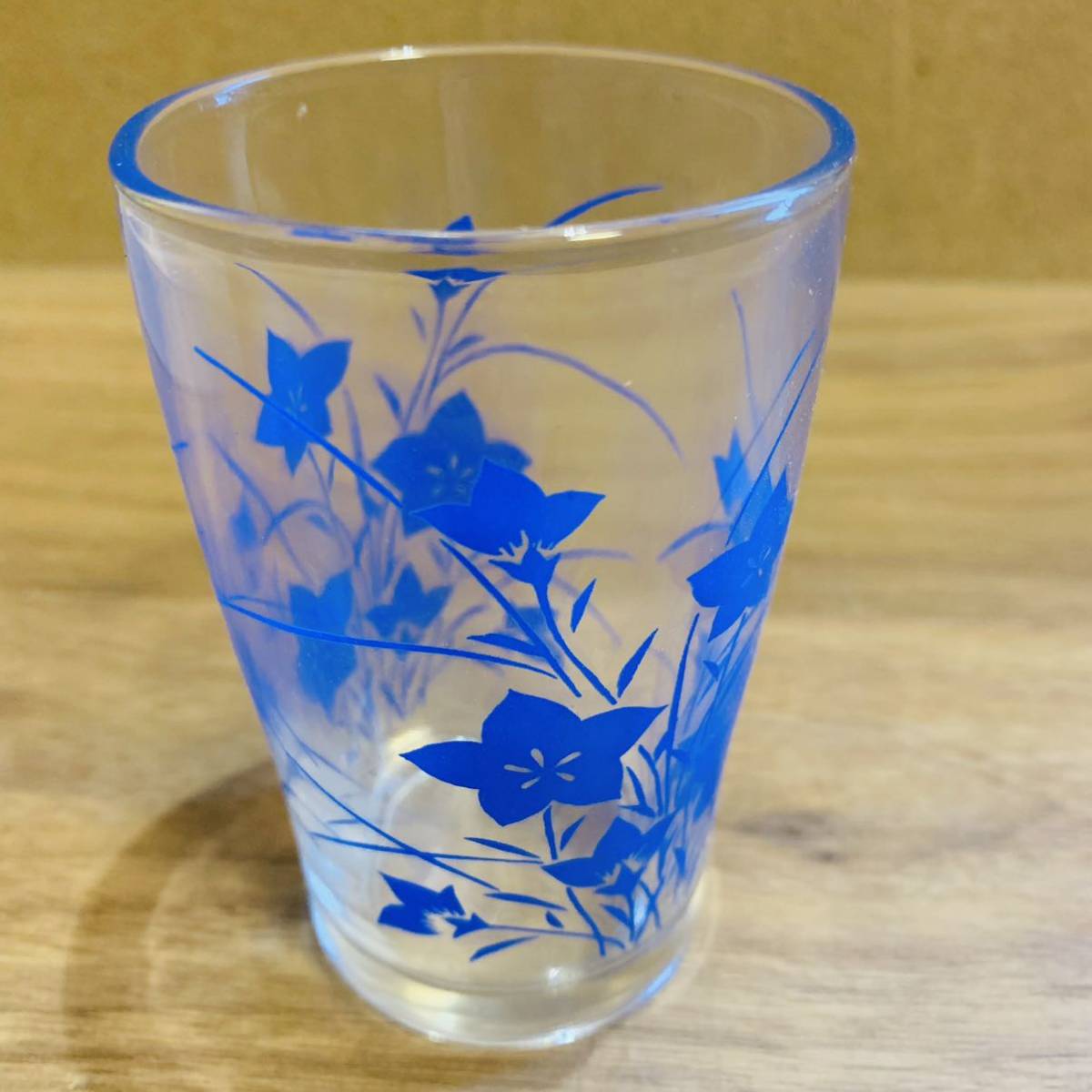 未使用 昭和レトロ ポップ 東洋ガラス 花柄 タンブラー グラス 5個セット T印 高さ約10cm 当時物_画像5
