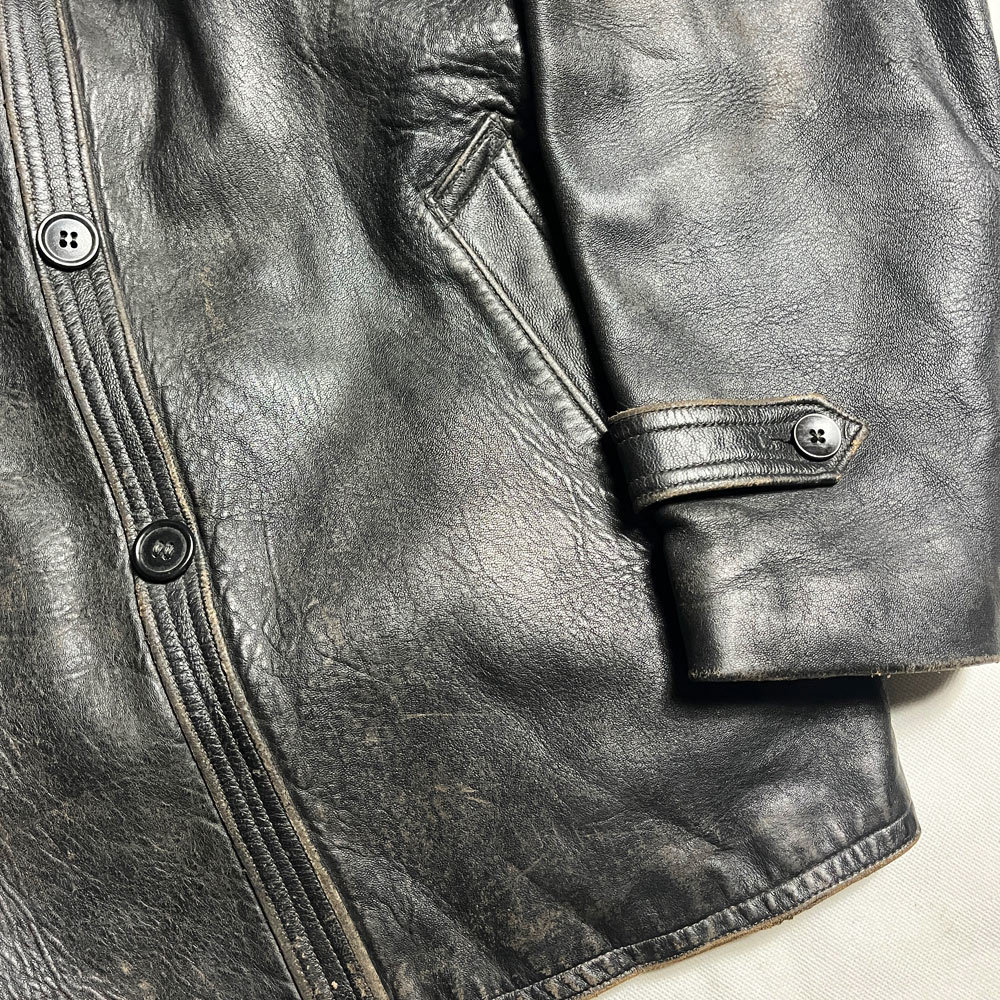 ウール襟! 40's 50's フレンチ ル コルビジェ ジャケット レザー french le corbusier jacket leather wool collar レア フランス vintage_画像5