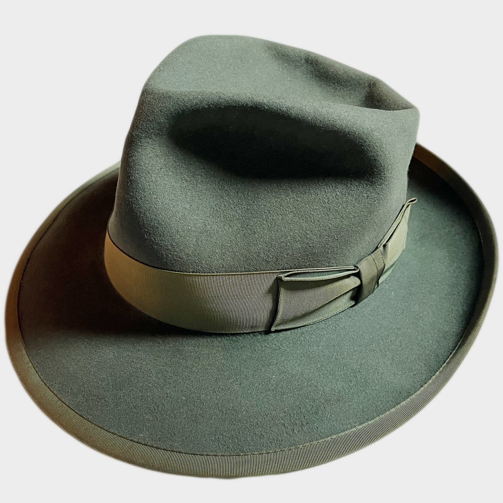 幻色! 40's STETSON 57.5CM WHIPPET ウィペット ステットソン USA グリーン ワントーン VINTAGE HAT ヴィンテージ ハット レア STETSONIAN_画像1