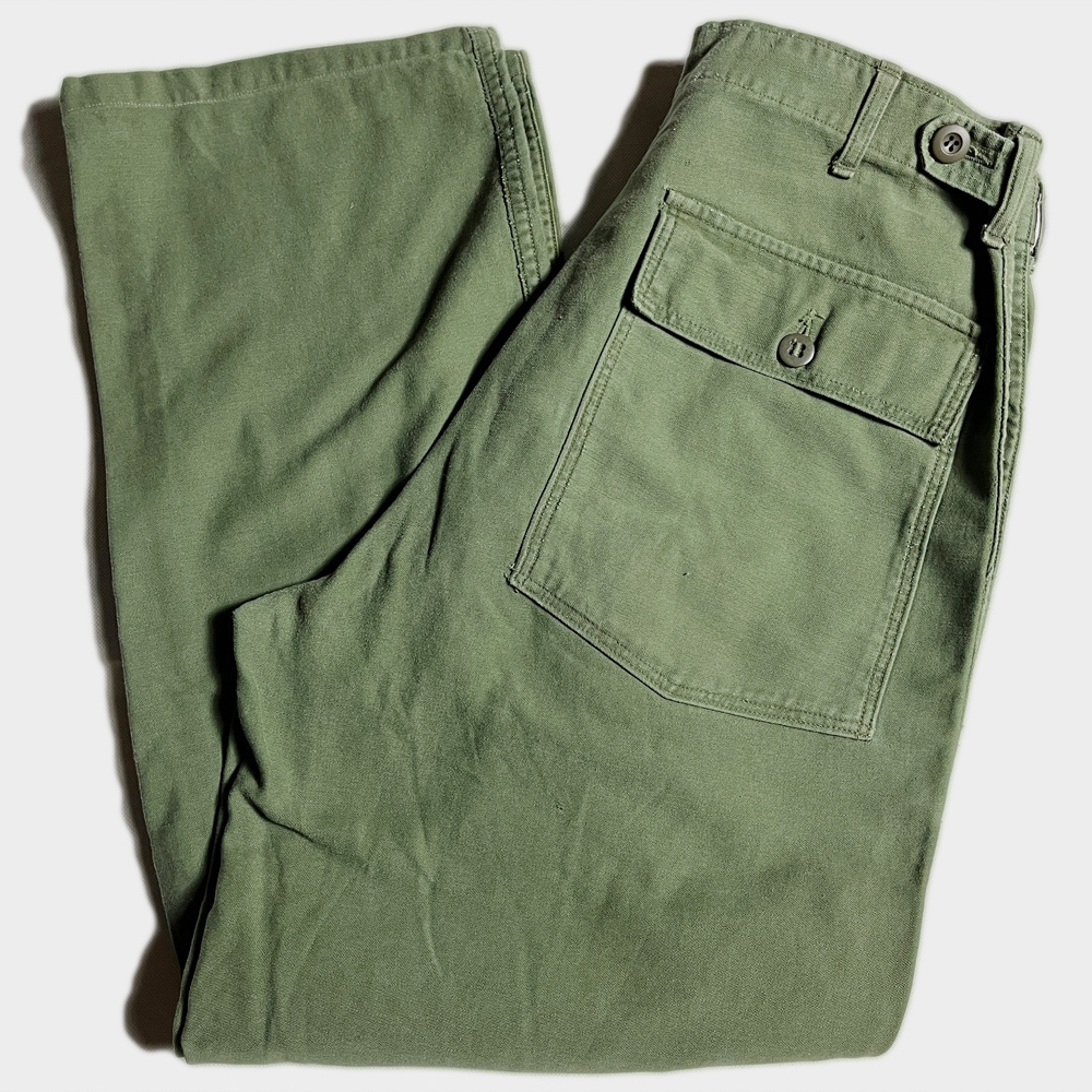 大人気! 60s U.S.ARMY OG107 OG-107 ユーティリティ UTILITY PANT パンツ アーミー アメリカ軍 ベイカー BAKER MEDIUM アジャスター付 レアの画像1