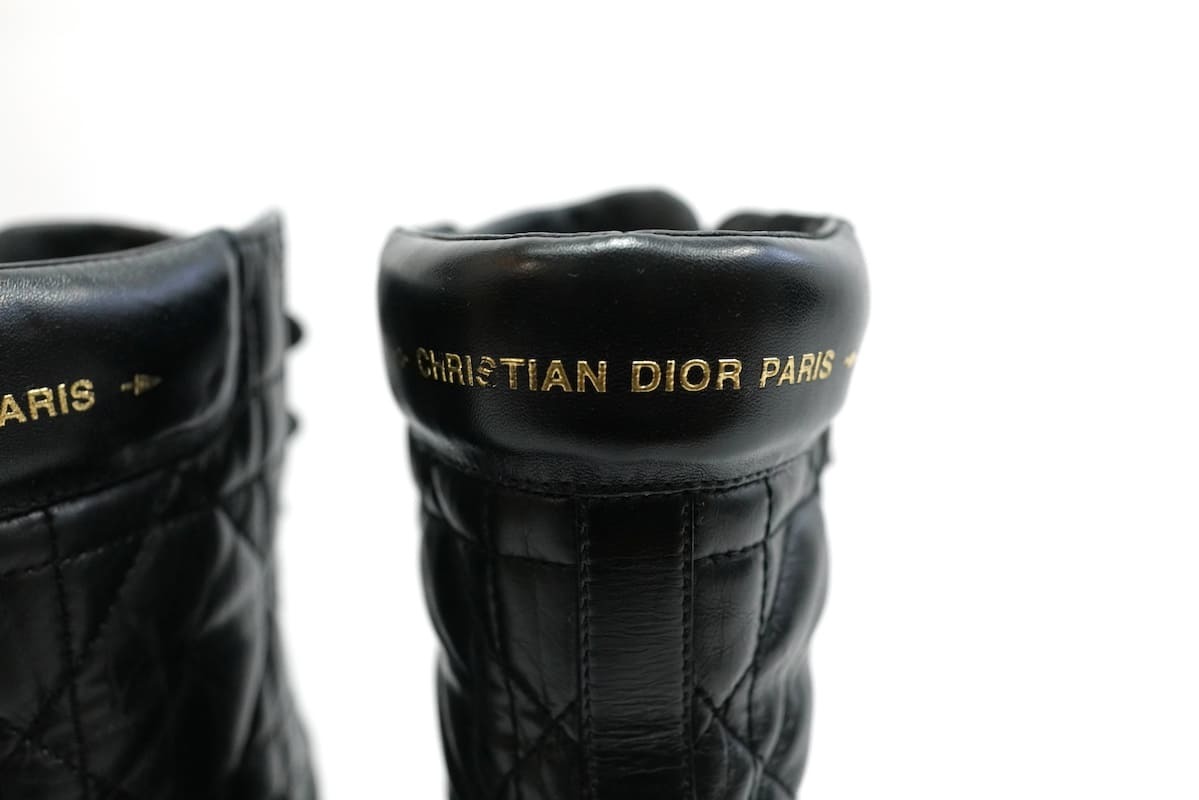 CHRISTIAN DIOR クリスチャンディオール カナージュ　D-LEADER ブーツ レースアップ サイトジップ ブラック 36.5サイズ (約23.5cm) レザー_画像4