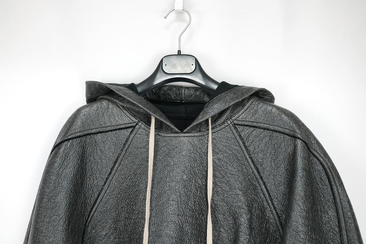 Rick Owens DRKSHDW リックオウエンス ダークシャドウ 19AW Jumbo DU19F6282-FPU フェイクレザープルオーバーパーカー フーディー BLACK XL_画像2