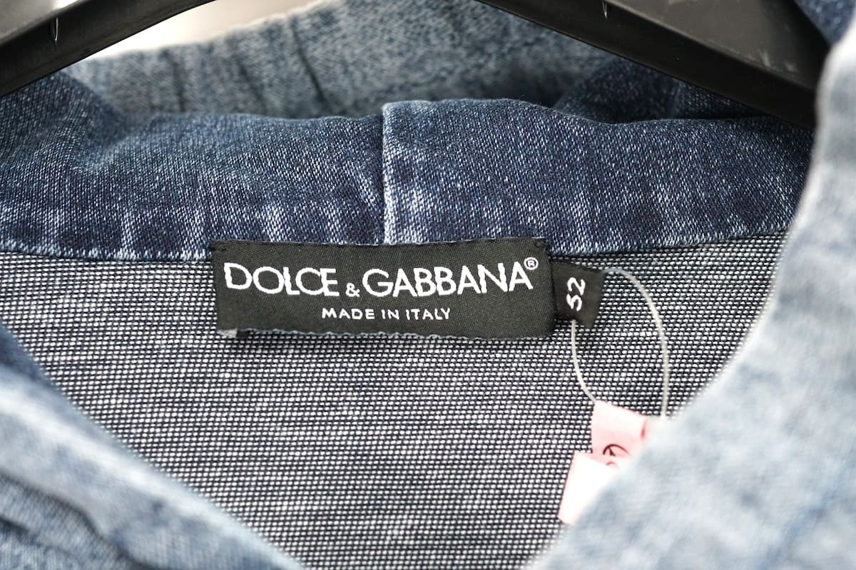 Dolce & Gabbana ドルチェアンドガッバーナ Logo Printed Hoodie ロゴプリンデッドフーディパーカー ウォッシュドデニム 52サイズ_画像9