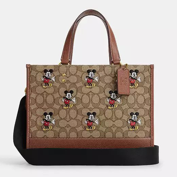 【COACH 本物 新品 コーチUSAアウトレット正規品】COACH X DISNEY コラボ トート シグネチャー ミッキーマウス ショルダーバッグ CM198