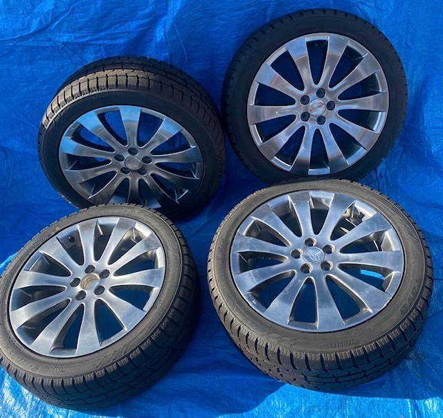 [N-225] スバル ホイール 18インチ×7J /TOYO GARIT GIZ スタッドレス 225/45R18 91Q SET 日本製 中古★_画像1